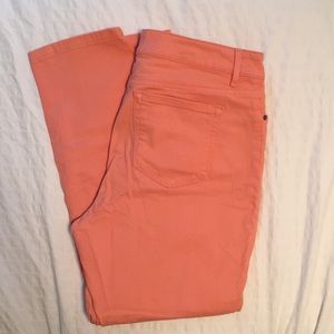 LL Bean coral ankle jeans